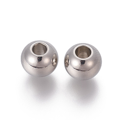 Edelstahl Farbe Anlaufgeschützt 202 Edelstahlperlen, Rondell, Edelstahl Farbe, 8x6 mm, Bohrung: 3 mm