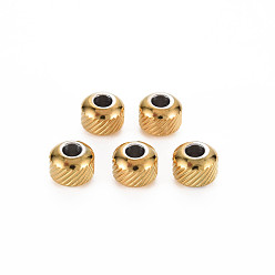Золотой 201 из нержавеющей стали бусы, колонка, без кадмия, без никеля и без свинца, рондель, золотые, 8x2 мм, отверстие : 3 мм