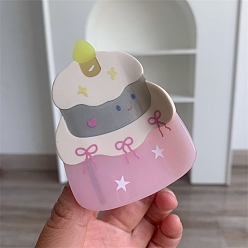 Бледно-Розовый Заколки для волос с когтями из ацетата целлюлозы (смола), торт, аксессуары для волос для женщин и девочек, розовый жемчуг, 80x55 мм