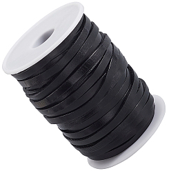 Черный 20 ярдов кожаных шнуров, с катушкой, плоский, чёрные, 5x2 мм