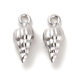 Платинированный Латунь прелести, без кадмия, без никеля и без свинца, спиральная оболочка, Реальная платина, 11.5x5x4 мм, отверстие : 1.4 мм