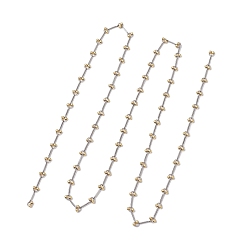 Золотой & Цвет Нержавеющей Стали Латунные бисерные цепочки ручной работы, с 201 соединительными звеньями из нержавеющей стали, несварные, золотые и нержавеющая сталь цвет, 6x3 мм, около 3.28 футов (1 м)/шт.