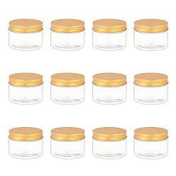 Clear PET Plastic Bottles, with Aluminum Screw Lids, for Cream Jar, Column, Clear, 7.1x4.9cm, Capacity: 120ml(4.06 fl. oz)