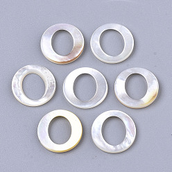 White Jade Natural White Shell Linking Rings, Ring, 13x1.5mm, Inner Diameter: 7x8.5mm