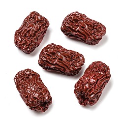 Темно-Красный Непрозрачная смола декодирует кабошоны, имитация ореха, красные финики, темно-красный, 25.5x14x13.5 мм