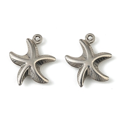 Нержавеющая Сталь Цвет 304 подвески из нержавеющей стали. подвеска в виде морской звезды, анти-тускнение, цвет нержавеющей стали, 15.5x14x3.5 мм, отверстие : 1 мм