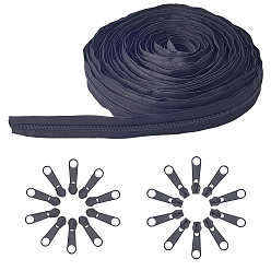 Черный 20 нейлоновые молнии, с 20застежкой-молнией из цинкового сплава, окрашенной распылением, для аксессуаров для одежды, чёрные, 41x3.5 мм