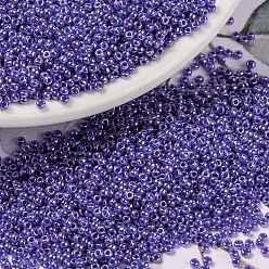 (RR432) Opaque Cyan Blue Luster Миюки круглые бусины рокайль, японский бисер, (rr 432) непрозрачный голубой блеск, 15/0, 1.5 мм, отверстия : 0.7 mm, около 250000 шт / фунт