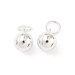 Baseball Латунь прелести, долговечный, без свинца и без кадмия, стойки покрытие, с целью перехода в кольце, 925 серебро покрытием, бейсбол, 8.3x6 мм, отверстие : 3.6 мм