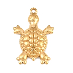 Golden 304 Stainless Steel Pendants, Turtle Charms, Golden, 25.5x17.5x3.5mm, Hole: 1.7mm