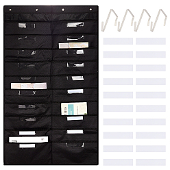 Черный Сумка для хранения офисных папок из полиэстера, прямоугольные, с крюком, чёрные, 1200x710x2 мм, отверстие : 7.5 мм