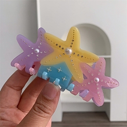 Желтый Заколки для волос с когтями из ацетата целлюлозы (смола), морская звезда, аксессуары для волос для женщин и девочек, желтые, 108x50 мм