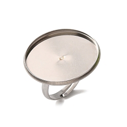 Нержавеющая Сталь Цвет 304 регулируемые кольцевые компоненты из нержавеющей стали, настройки плоских круглых колец, цвет нержавеющей стали, лоток : 25 мм, 3 мм, внутренний диаметр: 17 мм