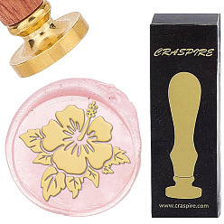 Цветок Латунные восковые печати с деревянной ручкой, для diy scrapbooking, цветок, 25 мм
