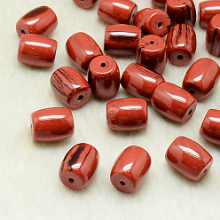 Dark Red Resin Beads, Barrel, Dark Red, 14x12mm, Hole: 2mm