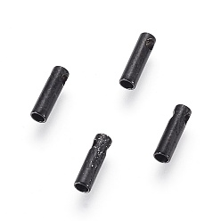 Electrophoresis Black 304 Stainless Steel Cord Ends, End Caps, Column, Electrophoresis Black, 7x2mm, Hole: 1mm, Inner Diameter: 1.5mm