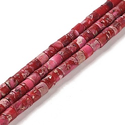 Красный Синтетический регалит / имперская яшма / морские отложения, окрашенные, колонка, красные, 4x4 мм, отверстие : 0.9 мм, около 100 шт / нитка, 15.94 дюйм (40.5 см)