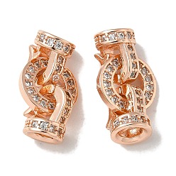 Розовое Золото Латунь прозрачный кубический цирконий застегивается на застежки, долговечный, без свинца и без кадмия, розовое золото , 17 мм