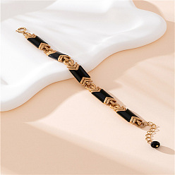 Античное Золото Акриловые прямоугольные звенья цепи браслеты для женщин, со сплавом, античное золото , 7-7/8 дюйм (20 см)