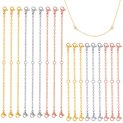 (52) Непрозрачная лаванда 30 шт. 6 стили двойные 304 застежки-карабины из нержавеющей стали, с цепью, разноцветные, 88~133x1.5~2x0.3 мм, 5 шт / стиль