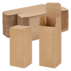 Цвет Древесины Бумажные коробки для хранения подарков, Картонные коробки для упаковки флаконов с эфирными маслами, прямоугольные, деревесиные, 5x5x12 см