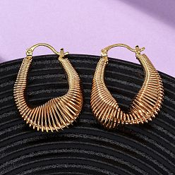 Настоящее золото 18K Серьги-кольца из латунных самородков, без никеля , реальный 18 k позолоченный, 32x24x8.5 мм