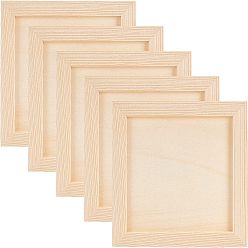 Цвет Древесины Панели холста картины дерева, пустые доски для рисования, для масляной и акриловой живописи, квадратный, деревесиные, 14.75x14.75x0.8 см