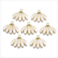 Light Gold Подвески из сплава , со смолой и порошком блеска, граненые, банан, прозрачные, золотой свет, 18x21.5x4.5 мм, отверстие : 1.5 мм