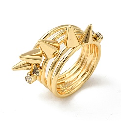 Plaqué 18K Or Véritable Bagues en laiton à pointes, bague large, sans cadmium et sans nickel et sans plomb, réel 18 k plaqué or, diamètre intérieur: 18 mm