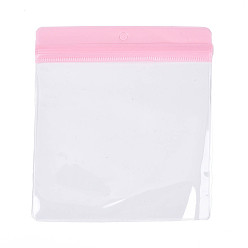 Бледно-Розовый Прямоугольные прозрачные подарочные пакеты из ЭВА с застежкой-молнией, топ сумки печать, розовый жемчуг, 14.5x13x0.03 см