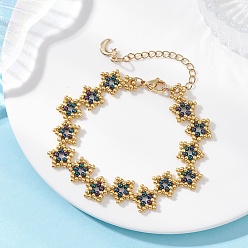 Золотой Браслеты из стеклянных бусин в форме звезд, с 304 фурнитурой из нержавеющей стали, золотые, 6-7/8 дюйм (17.5 см)