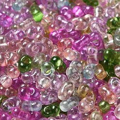 Mixed Color Baking Glass Seed Beads, Peanut, Mixed Color, 5.5~6x3~3.5x3mm, Hole: 1~1.2mm
