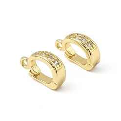 Золотой 2шт. латунные кубические циркониевые усилители укороченные дужки, подвеска навесная навесная, с петлей, золотые, 10.5x7x3 мм, отверстие : 1 мм