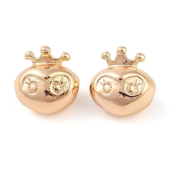 Real 18K Gold Plated Brass Pendants, Cadmium Free & Nickel Free & Lead Free, Crown, Real 18K Gold Plated, 11x10.5x7mm, Hole: 3mm