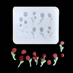 Белый DIY силиконовые формы для кулона, изготовление украшений, формы для литья смолы, для уф-смолы, изготовление ювелирных изделий из эпоксидной смолы, цветок, белые, 65x79x6 мм