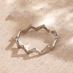 Нержавеющая Сталь Цвет 304 открытые манжеты из нержавеющей стали для женщин, волна, цвет нержавеющей стали, 3.5 мм, внутренний диаметр: 16 мм