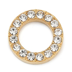 Золотой Вакуумное покрытие pvd 304 соединительные кольца из нержавеющей стали со стразами, кольцо, золотые, 13x3 мм, внутренний диаметр: 8 мм