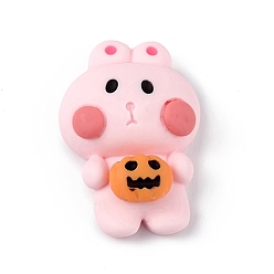 Кролик Кабошоны из непрозрачной смолы на тему Хэллоуина, для изготовления ювелирных изделий, Картина кролика, 26x18x8 мм