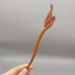 Олень Деревянные палочки для волос, винтажные декоративные аксессуары для волос, Узор оленя, 180 мм