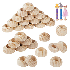Бежевый 30 шт. подставки из сосны для кукол, круглые, бежевые, 2.95~3x1.2~1.25x1.3 см