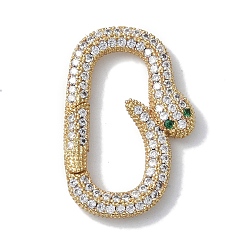 Прозрачный Стойки обшивки латунные микро проложить кубического циркония Twister застежками, без кадмия и без свинца, долговечный, реальный 18 k позолоченный, овальные, прозрачные, 26x17x3 мм