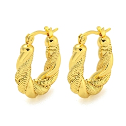 Real 18K Gold Plated 304 Stainless Steel Earrings, U-Shape, Real 18K Gold Plated, 27x19x6mm