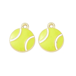 Tennis Tennis Alloy Enamel Pendants, Golden, Tennis Charms, 16x13x2mm, Hole: 1.6mm