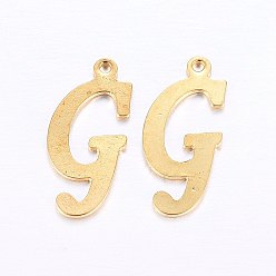 Letter G 201 подвески из нержавеющей стали, буквы, золотые, letter.g, 18x8x1 мм, отверстие : 1 мм