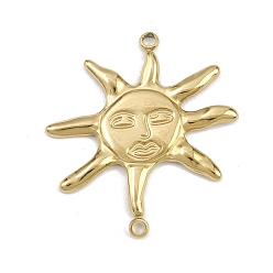 Золотой 304 подвески из нержавеющей стали, солнечные ссылки, ионное покрытие (ip), золотые, 30x28x2 мм, отверстие : 1.8 мм