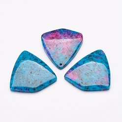 Sesame Jasper Natural Sesame Jasper/Kiwi Jasper Big Pendants, Triangle, 55.5x46.5x7mm, Hole: 2mm