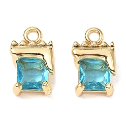 Настоящее золото 18K Латунные микро проложить кубического циркония прелести, без кадмия, без никеля и без свинца, конфеты, реальный 18 k позолоченный, 11x7x4.5 мм, отверстие : 1.4 мм