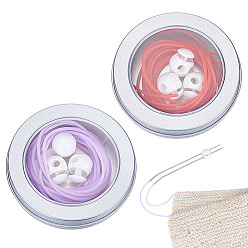 (52) Непрозрачная лаванда Полая труба ПВХ трубчатый синтетический каучуковый шнур, с пластиковыми шнуровыми замками и железными ящиками, разноцветные, 2 мм