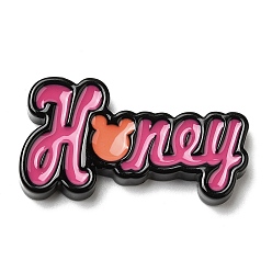 Средний Фиолетово-красный Непрозрачные кабошоны из смолы, слово мед, средне фиолетовый красный, 22x42x5 мм