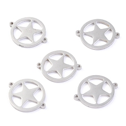 Нержавеющая Сталь Цвет Соединительные элементы из нержавеющей стали, устойчивые к потускнению, плоские круглые со звездой, цвет нержавеющей стали, 15x12x1.1 мм, отверстие : 1 мм
